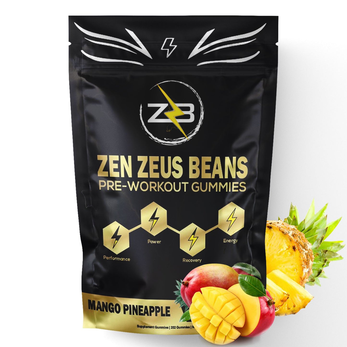 Preworkout Gummies: Mango-Pineapple (low stim)